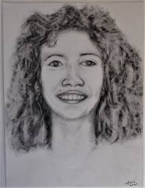 Sylvain ZABETH - 2021. Paris. Croquis sur papier. Titre (Doudou Portrait, Marcia ) Technique crayon Pierre noir. 24x32cm.jpg
