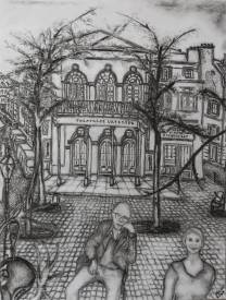 Sylvain ZABETH - 2023. Paris. Croquis sur papier. Titre (Théâtre de l’Atelier ‘Les Elucubrations d’Antoine’) Technique crayon Pierre noir. 24x32cm.jpg