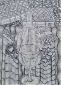 Sylvain ZABETH - 1979 'Vasque à eau et verre'crayon sur  papier 24x32cm (3).jpg