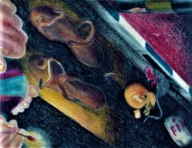 Sylvain ZABETH - 1981 Amsterdam      'Drame à'         Pastel gras sur papier 24 x32cm.jpg