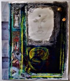 Sylvain ZABETH - 2020. Paris.Titre (Le visage).Technique mixte. Crayon.pastel. Acrylique. 56X 65 cm.jpg