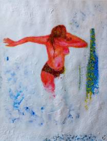 Sylvain ZABETH - 2021. Paris. Titre (Anne, plage du Diamant, Martinique). Technique. Sur papier, Acrylique. 50 X65 cm.jpg