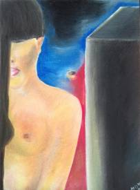 Sylvain ZABETH - 1981 'La Pierre grise 'Pastel sur  papier 24x32cm.jpg