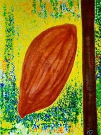 Sylvain ZABETH - 2024. Paris. Titre (Arbre à cabosse de cacao) Technique, Acrylique sur toile. 60x 80cm.jpg