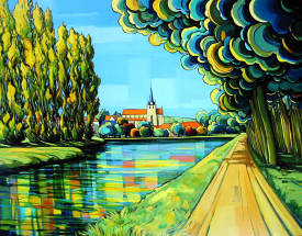 Léon ZANELLA - 0303-France-Ourq-Le Canal Mareuil (Oise)-50x70cm.jpg